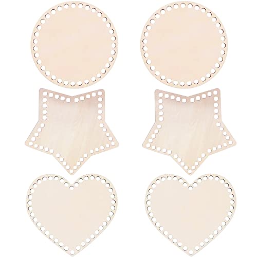 6 Piezas Cesta Tejer Madera, Base Madera Tejid, Tejido Cestas Bricolaje, Base De Crochet, Adecuado Para Bolsos De Hombro Tejidos, Cestas Decorativas y Otros Productos Tejido Decoración Del Hogar Cover