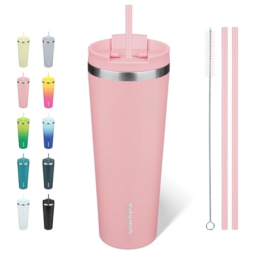 Image of BJPKPK 26 oz Coffee Tumbler with Straw, Insulated Stainless Steel Cup