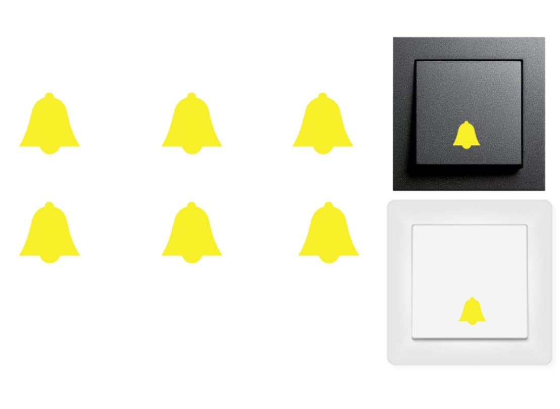Verkauflade By Chr/Su Yellow Pack Of 6 Bells Sticker Symbol Sticker Decal (Rpms4/1) (, 15 Mm)