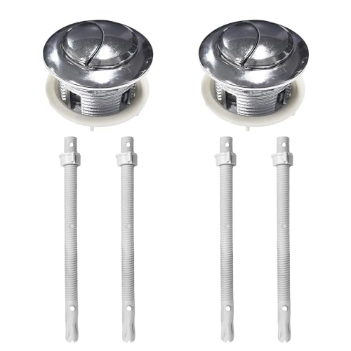 Juego de 2 botones de descarga para inodoro, fregaderos de inodoro, accesorios para fregadero, botones de descarga de baño con cabeza redonda para reparación de tanques de baño, botones de inodoro de