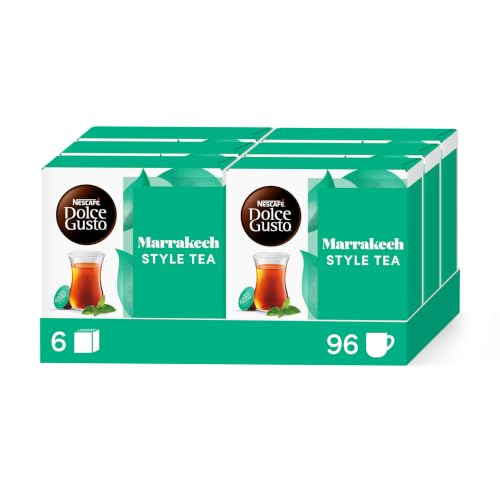 NESCAFE DOLCE GUSTO Marrakech Tea – Té verde con menta – 96 cápsulas (6 Cajas x 16)