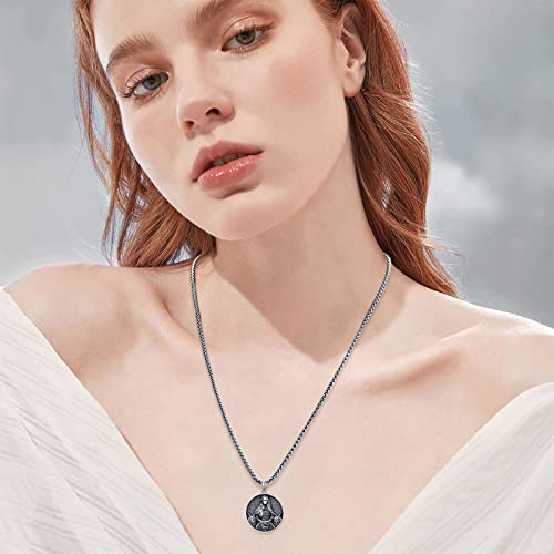 Seiyang Sterling Silver Viking Necklace Norse Jewelry Gift for Men Women with 2mm 22+2 IN Rolo Chain (with Gift Box)3