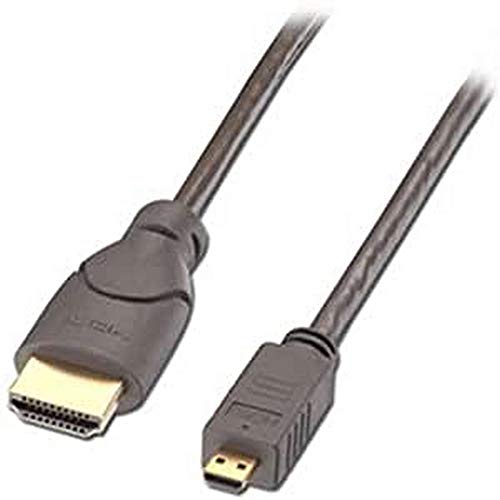 LINDY 0.5m High Speed HDMI to Micro HDMI Cable with Ethernet, Black, 0.5 Meters
