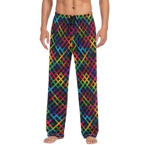 Colorful Stripes Men’s Pajama Bottoms Comfortable Relax Fit Lounge Pants3