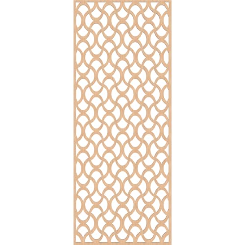 Image of Resort Decorative Pierced Fretwork Wood Wall Panels, 25 3 /8 inchW x 64 3 /8 inchH x 3 /8 inchT, Hickory