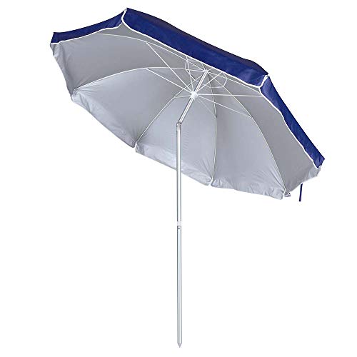 Kit Guarda Sol 2,6m Alumínio Articulado Grande Azul + Saca areia - Mor