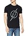 DC Comics Flash Line Logo Camiseta, Negro (Black), Large para Hombre
