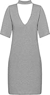 Choker V Neck Bodycon Dress, Choker Neck Tunic Dress Vintage 1932 Rock America, Chocker Neck, Short Sleeve, Oversized, Baggy, Mini Length Longline Short Sleeve Baggy T Shirt Dress Short Sleeve, Choker Neck, Baggy, Long T Shirt Machine Washable, Soft,...