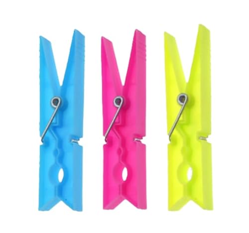 Mollette per Bucato in Plastica - Set da 24 Pezzi Multicolore - Per Interno ed Esterno