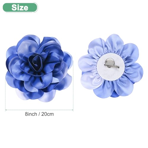 Image of M METERXITY Extra Large Rose Flower Brooches, Lapel Pins Dainty Satin Fabric Big Camellia Oversized Brooch Pin for Women