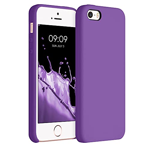 kwmobile Case Compatible with Apple iPhone SE (1.Gen 2016) / iPhone 5 / iPhone 5S Case - Soft TPU Silicone Phone Case - Pale Purple
