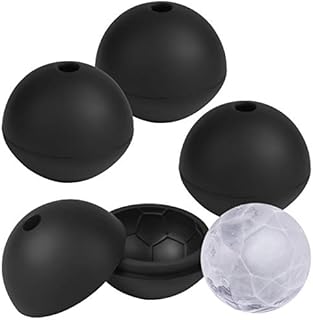 suchkawe 4 Pcs Ice Ball Mold, Food Grade Silicone Round Ice Cube Moulds Reusable Whiskey Ice Ball Maker Mould Ice Cube Tray for Freezer, Homemade Baby Food