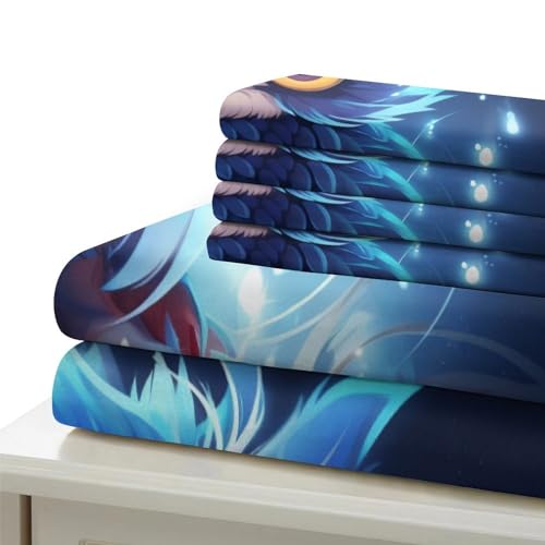 Housse de couette chouette 135x200 microfibre avec taie d'oreiller