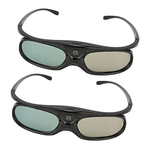DLP Link 3D Glasses - 2 Pack, 144Hz Refresh Rechargeable Active Shutter 3D Glasses, 45H Working Time...