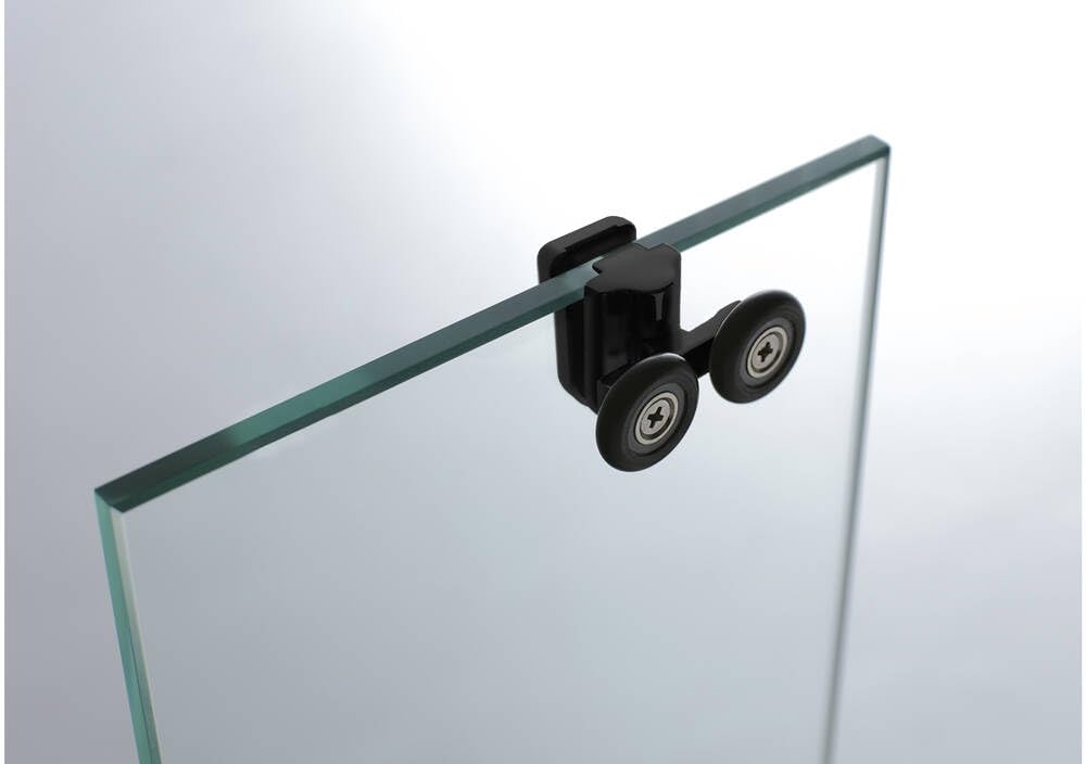 GME - Mampara Semicircular Ducha 90x90cm Negra | Mampara con Perfilería de Aluminio y 195cm de Altura | Cristal Templado 6mm Antical y Cierre Magnético