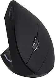 Mouse Vertical Sem Fio Ergonômico para Canhotos com 5 Botões e Ajuste de DPI