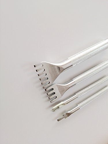 Gaosi Tools Stainless Steel 1 2 4 6 Prong Flat Chisel Leather Craft Tools Hole Punch Tool Set Diy. Lacing Stitching Chisel Punch Tool 3mm Width - Thumbnail 6
