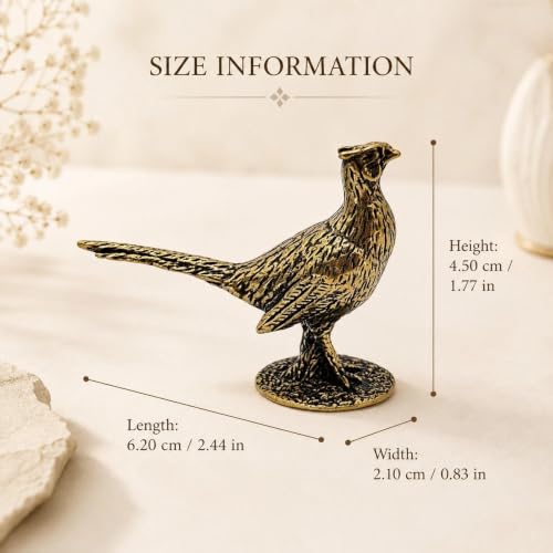 Estatua de Faisán de Latón con Base miniatura 2