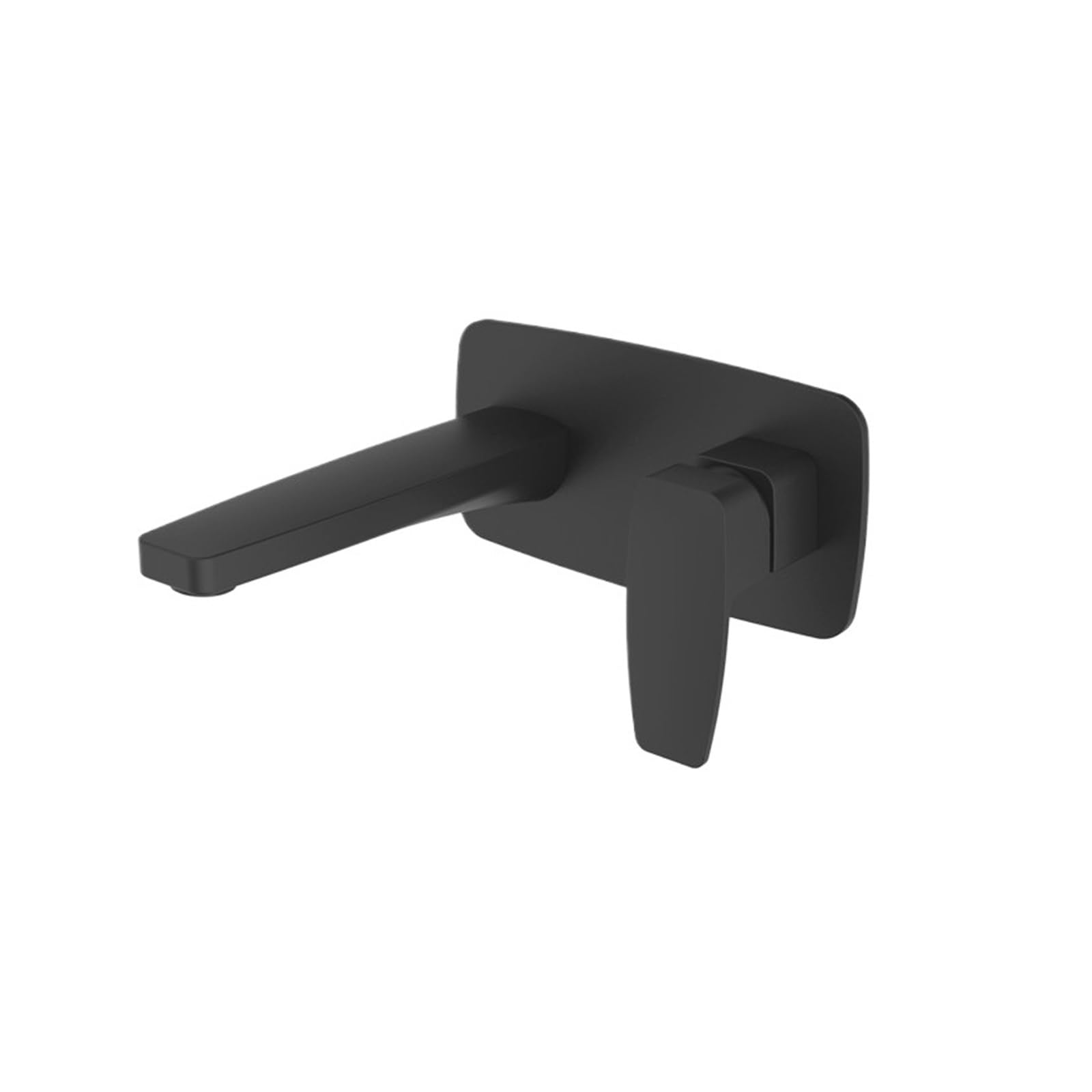 Grifo de lavabo empotrado en latón negro mate de diseño cuadrado