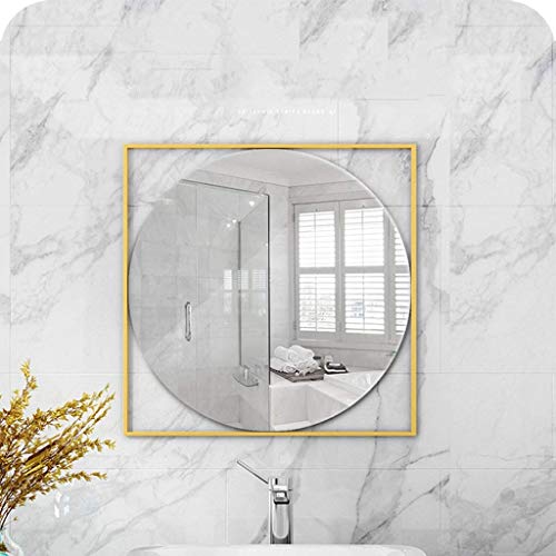 Wszjj Scandinavian Minimalist Bathroom Mirror, Bathroom Mirror Wall Mounted Round Mirror Makeup Mirror, Wall Mounted Glass Mirror (Size : 60Cm) #TOP4