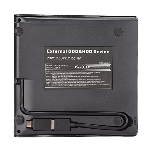 Unidade de DVD Externa, Leitor de DVD Portátil USB 3.0 para Laptop CD DVD +/-RW Unidade de Disco CD