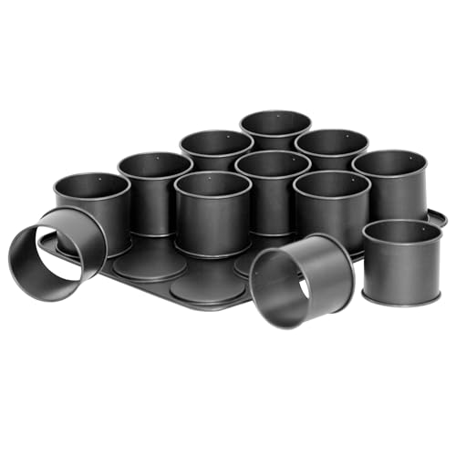 Zenker Teglia con 12 coppapasta, materiale con rivestimento antiaderente, per cupcake, muffin, mini torte, dessert, resistente fino a 230 °C, dimensioni 38x30 cm, Ø 8,5 cm