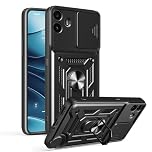ESHUYI® Case for Nothing CMF Phone 1 with Slide Camera Cover, Military Grade Shockproof Protective Cover with Rotatable Metal Ring Kickstand [Support Magnetic Car Mount], Black