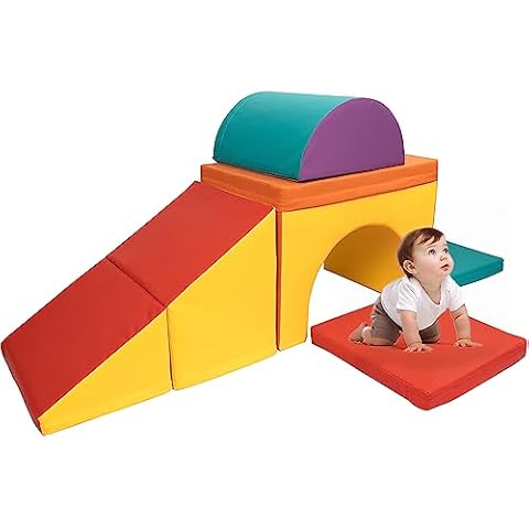 KORIMEFA 5 Pieces Kids Climbing Toys for Toddlers 1-3, Lightweight Couch Kids for Crawling and Sliding, Soft Play Equipment Foam Blocks Climber, Indoor Climb and Crawl Activity Play Set Cover