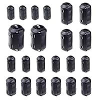 22 Stück Ferritkerne für Kabel, Ferritkern Clip Set Klappferrit Entstörfilter Ferritringkern mit 3.5-13mm Innendurchmesser für USB Kabel Audio und Video Kabel Stromkabel