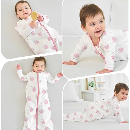Image of Miracle Baby Long Sleeve Sleep Sack 2-Pack, 100% Cotton Wearable Blanket Baby Sleeping Bag for Newborn Infant Toddler
