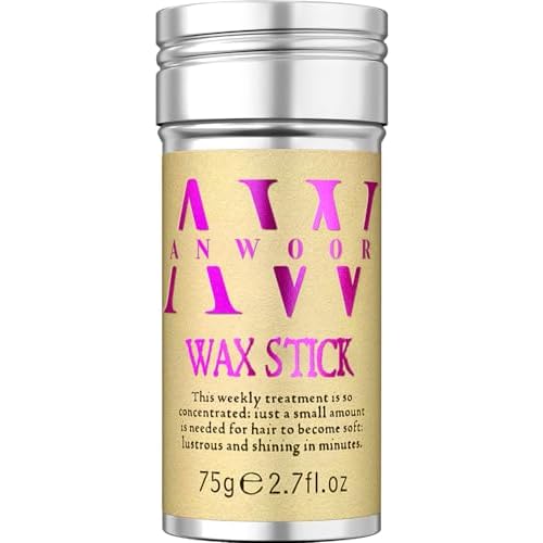 AnWoor Hair Wax Stick, Styling Wax for Smooth Wigs, Slick Stick for Hair Non-greasy Styling Hair Pomade Stick for Flyaways Edge Frizz Hair – 2.7 Oz, Yellow, 75 g (Pack of 1)