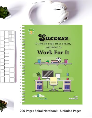 Image of amblitz Spiral Notebook | 18 X 24 CM | B5 Size | School /College Students's Choice for Note Making | 70 GSM Thick White Paper | Diary Size | Personal & Office Use | (200 Pages, UNRULED Notebook)