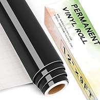 GLOSSY COLOR - 12" x 9ft glossy black vinyl roll for Cricut, household manual DIY. Notice: NOT SUIT FOR FABRIC. NOT HTV. NOT PRINTABLE VINYL. COMPATIBLE WITH ALMOST CRAFT CUTTERS - This black permanent vinyl roll is compatible with cricut, silhouette...