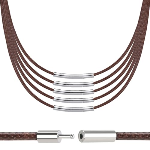 Diyxisk Cordon Cuero para Colgante, 5 Piezas Diferentes Tamaños Collar Cuero Hombre, 45/50/55/60/70cm Tejeduría Collar Hombre, 3 cm de Espesor, para Colgantes, Joyas y Accesorios de Bricolaje (5)