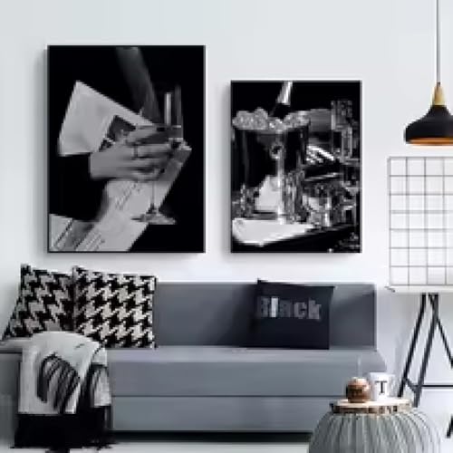 Affiche femme sexy noir et blanc décoration murale design