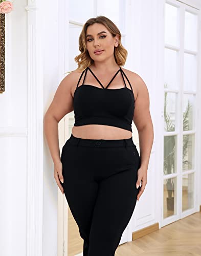 HDE Women's Plus Size Spaghetti Strap Cami Bralette Bustier Crop Top4