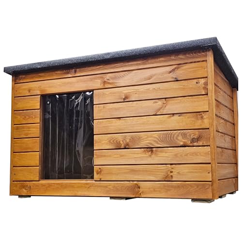 Hundehütte Wetterfest Hundehaus Hundehöhle Winterfest Isoliert Holz 113 x 76 cm