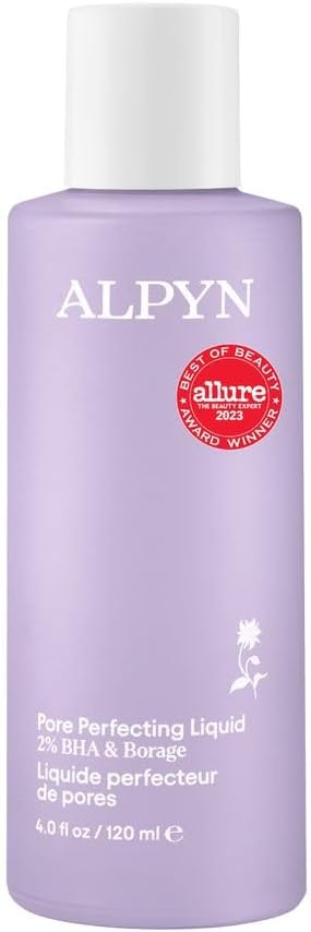 Alpyn Pore Perfecting Liquid Toner with 2% BHA & Borage | Liquid Exfoliator to Minimize Pores, Calm & Restore Skin’s Natural pH | 4 oz / 120 ml