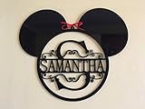 Mickey Mouse Head Monogram Personalized Name Acrylic Sign Split Letter Wall Door Hanger Custom...