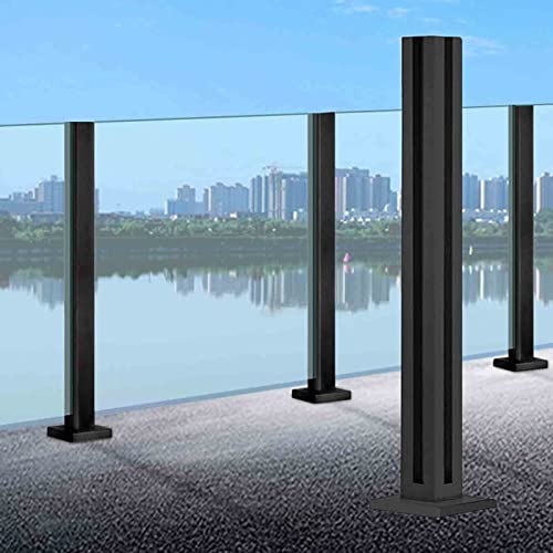 Poteau de garde-corps noir ajustable pour éliminer les risques de chute en escalier