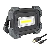 akku arbeitslampe [Mobiles Gerät aufladen]: Als Notladegerät können Sie Ihr Handy oder Ihre Kamera unterwegs über den eingebauten 5V 2A USB-Abschluss des LED Baustrahler aufladen. Ab es enthält keinen Stecker.