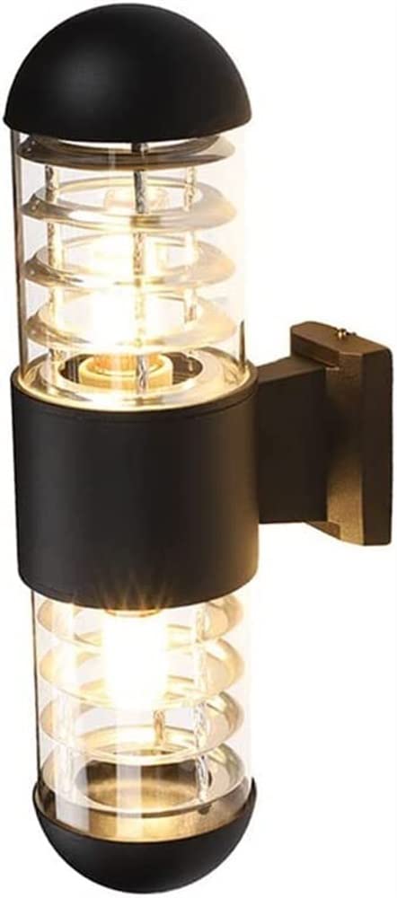 HELCEKOU Outdoor Wall Lights Glass Porch Lamp 2-Light Modern Outside Sconces E27 Mount Garden for Terrace Veranda Courtyard Garage Mounted