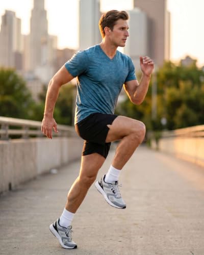 Image of 5 Pack: Men's V-Neck Dry-Fit Moisture Wicking Active Athletic Tech Performance T-Shirt