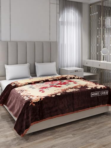 Image of Monte Carlo Double Bed Heavy Winter Blanket (160 X 220) Roman Plus 1 Ply Super Soft 550 GSM | 3 KG, (240x220 CM), Chocolate Brown