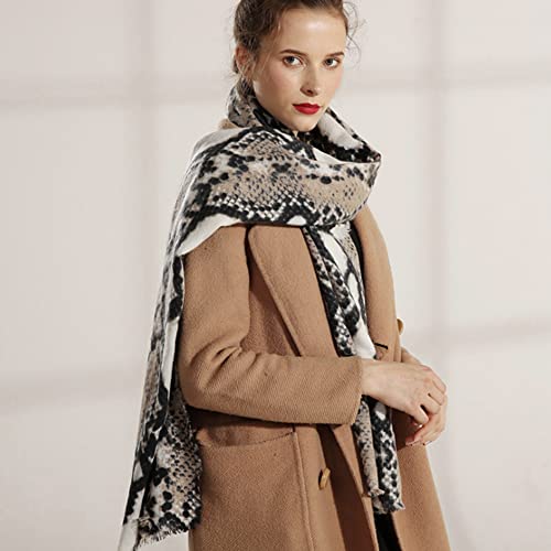 Sun Kea Women's Snakeskin Print Scarf Oversized Animal Pattern Wrap Shawl Winter Warm Neckerchief Blanket (Snakeskin new)3