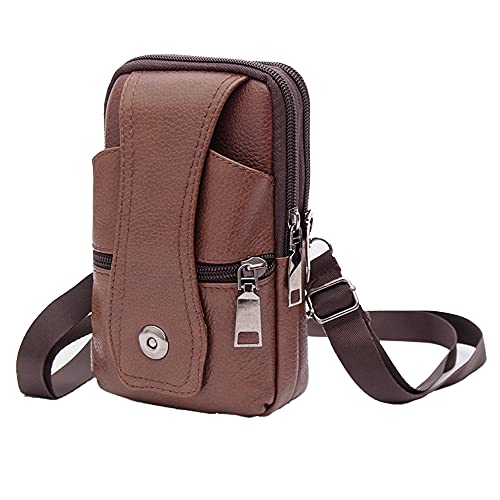 Bolsas de ombro masculinas, capa de coldre vertical para celular, bolsa de couro PU para telefone, b