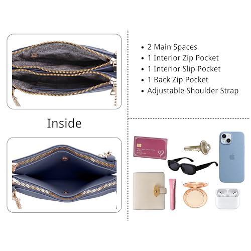 Isabelle Faux Leather Crossbody Bag with Multiple Compartments, Detachable Chain Strap3