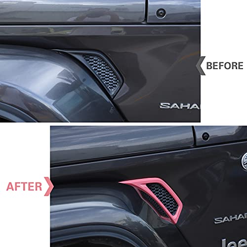 Image of Voodonala Wheel Eyebrow Side Air Conditioning Vent Decoration Cover Trim for Jeep Wrangler JL JLU Gladiator JT 2018-2021(2pcs /Set,Pink)