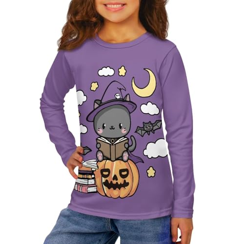 Image of Long Sleeve Shirts for Girls Casual Crewneck Tops Fall Winter Outfits for 3-16 Years Old