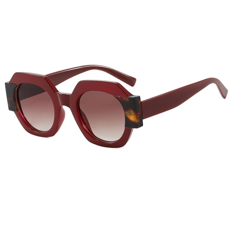 bullabulling Retro Polygon Sunglasses for Women Men Vintage Square Sunglasses Gradient Shades UV400 Punk Sun Glasses